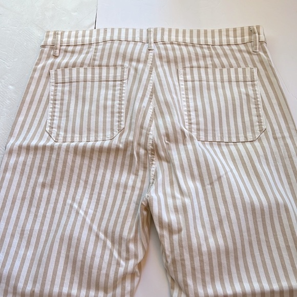 Loft Made and Love High Waist Flare Crop Stripe Pants size 14 NWOT - Picture 5 of 11